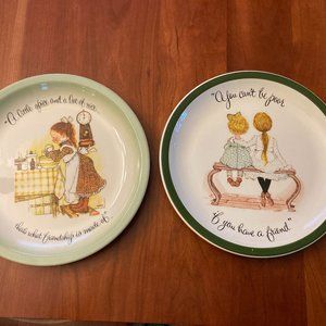 Vintage Holly Hobbie Collector's Edition Porcelain Plates Set of 2 10.25"